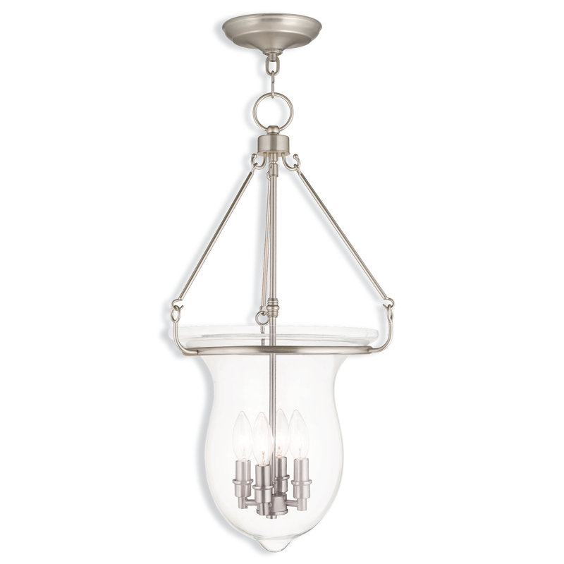 Brentwood 4 - Light Lantern Pendant, Brushed Nickel