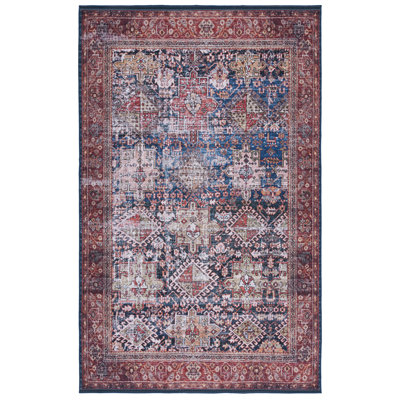 Gadbois Oriental Navy/Rust Area Rug