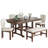 Extendable Wood Dining Table Set with Bench