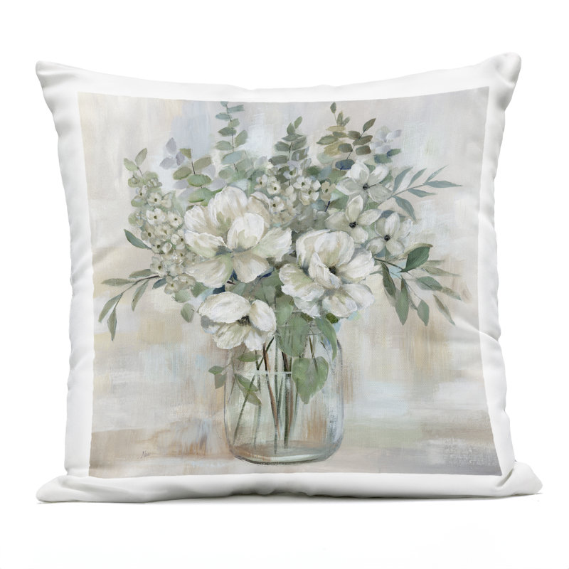 Coussin d'extérieur imprimé Vase