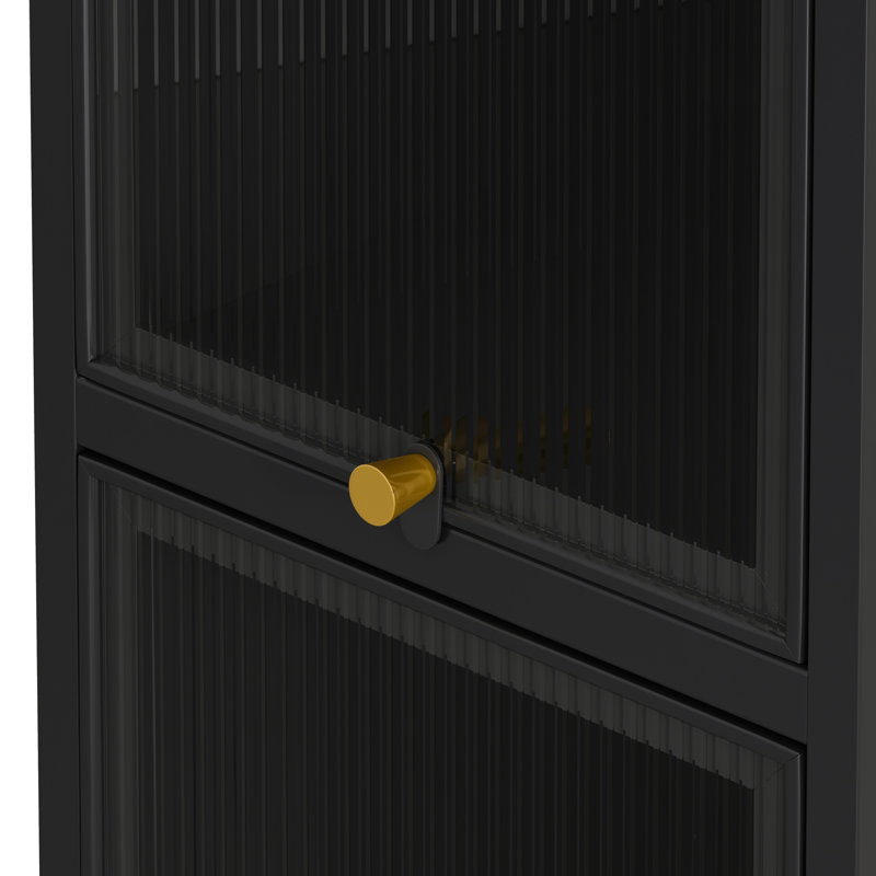 Armoire avec rangement à quatre niveaux, Noir, noir, noir, noir, 47.24" H x 13.78" W x 14.17" D