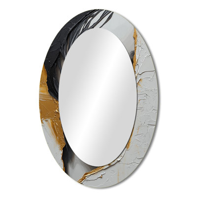 Black And Gold Fashion Woman Glamazon III - Fashion Oval Decorative Mirror On Metal