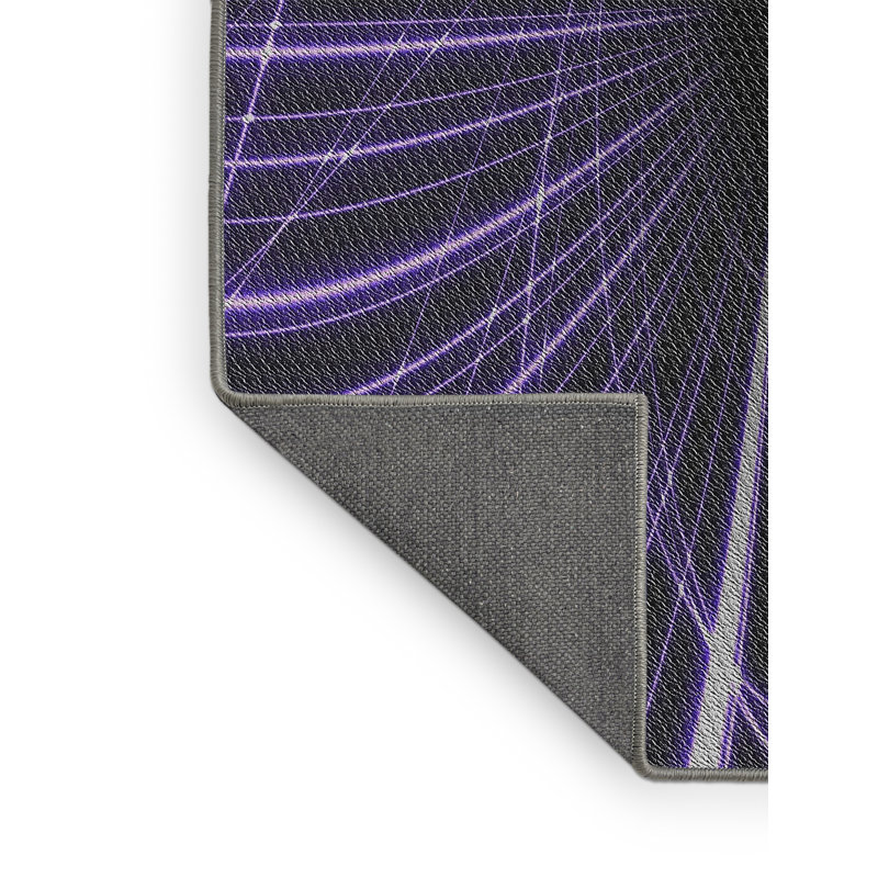 Tapis géométrique mauve / noir, Rectangle 5 pi x 7 pi