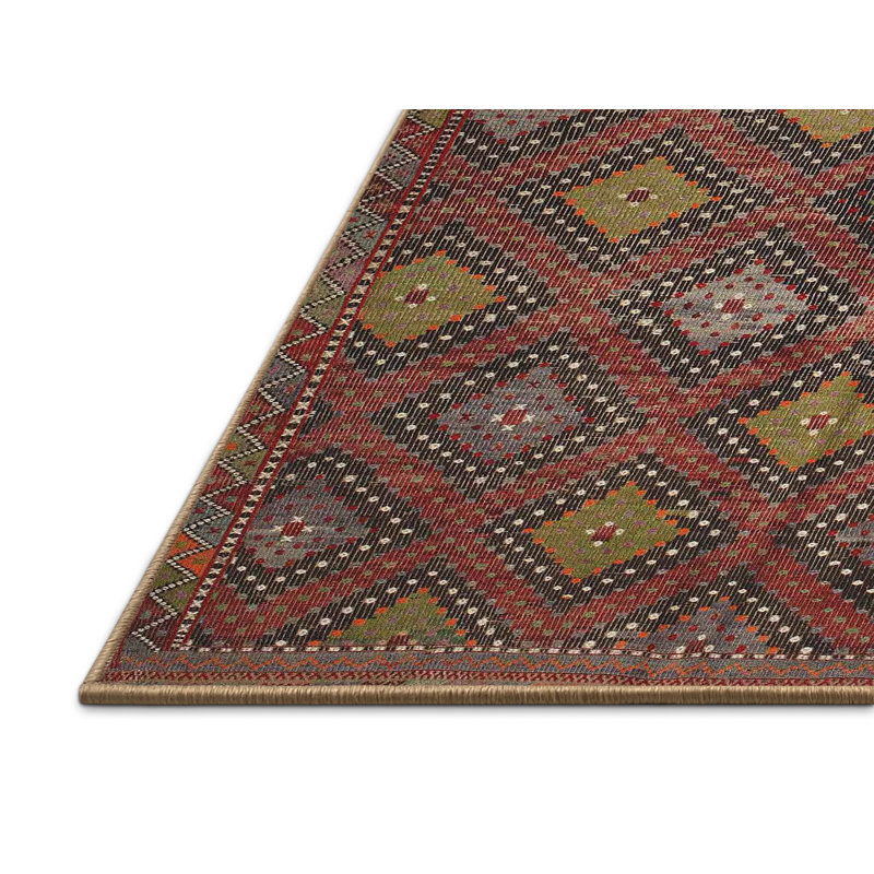 Tapis brun Southwestern, Rectangle 7 pi x 9 pi