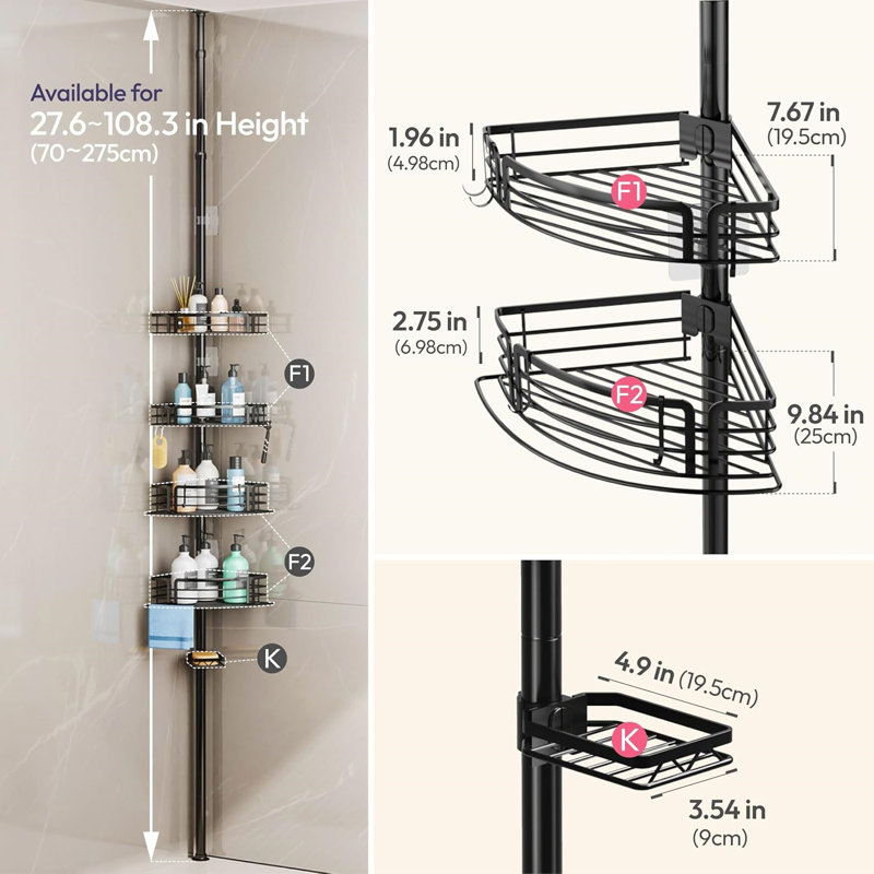 Freestanding Stainless Steel Shower Caddy