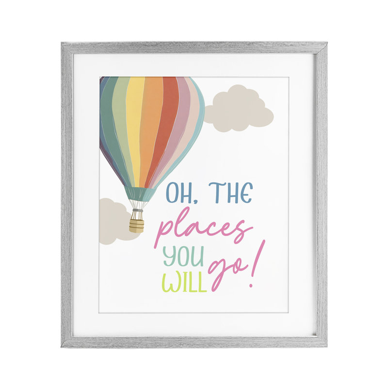 «The places you will go», reproduction d'art encadrée sous verre, design par Christine Simpson Art, H 21 po x l 17 po