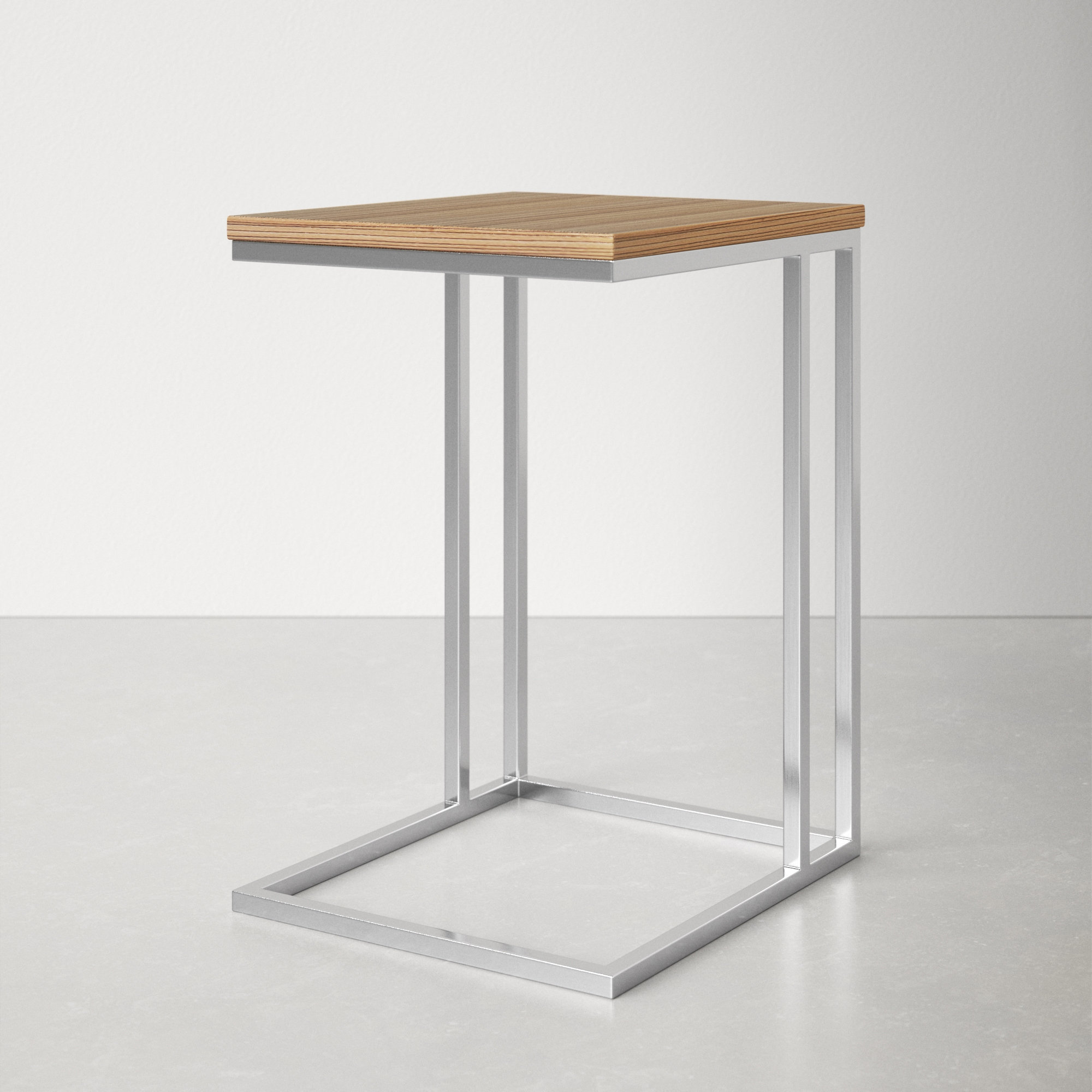 Hampshire End Table, Silver/Zebrano