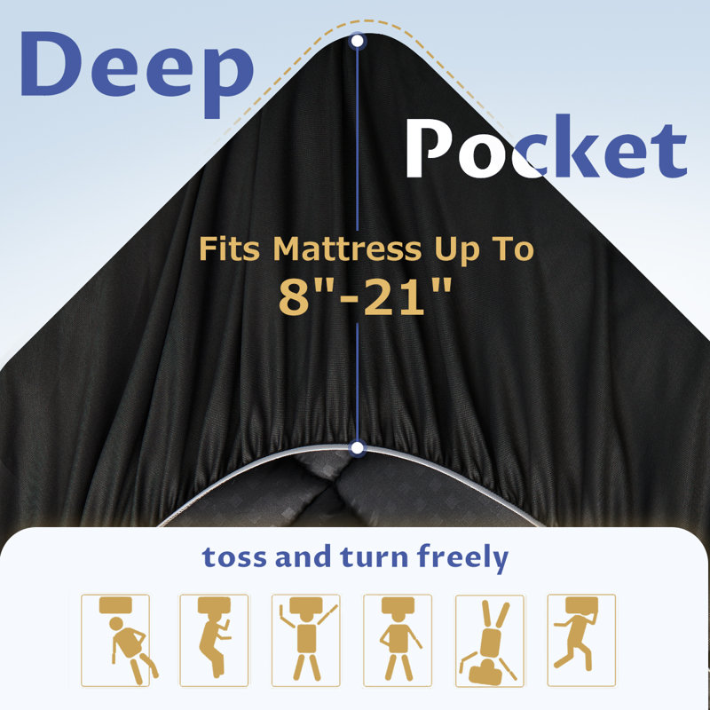 Crotty 350g Filled Checkerboard Pattern Mattress Topper, Black, King
