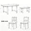 Ensemble de salle à manger de ferme 6 pièces avec structure en bois massif et chaises ergonomiques à double style (noyer et beige)-1412622148
