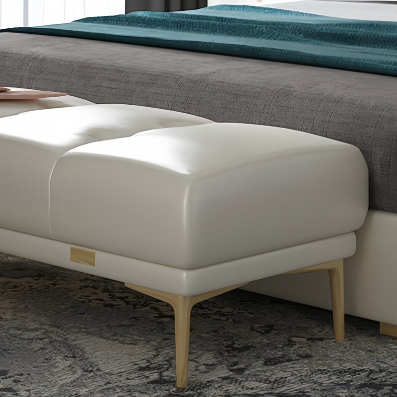 Banc de rangement élégant en bout de lit pour espaces modernes, H 17,71 po x l 70,86 po x P 17,71 po