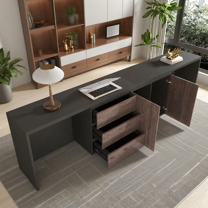 Bureau modulaire moderne avec tiroirs et armoires de rangement cachés