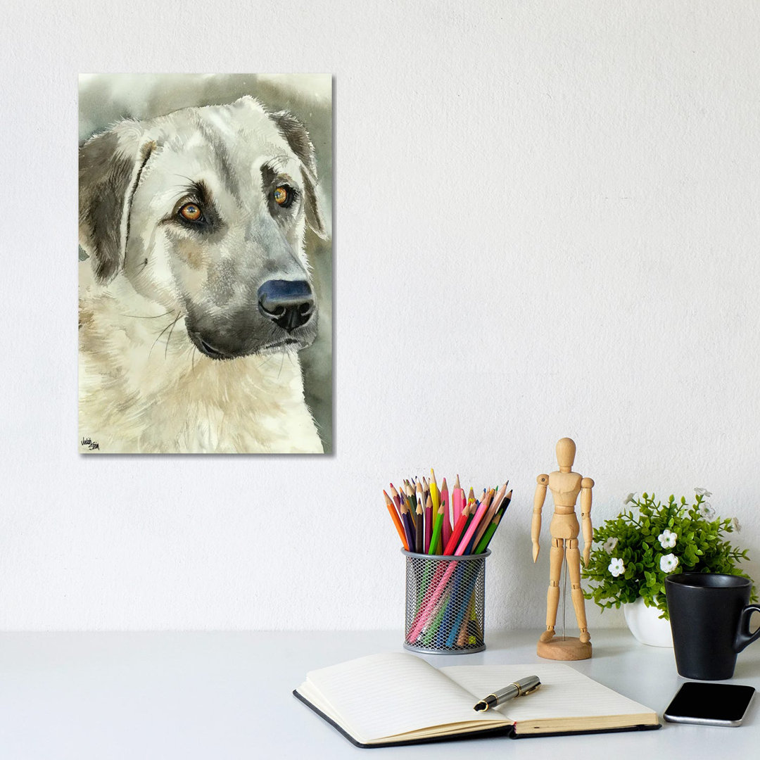 Shepherd's Guardian - Anatolian Shepherd by Judith Stein - Wrapped Canvas Painting