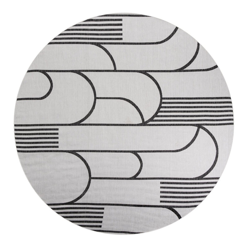 Geometric Indoor / Outdoor Rug, Round 10'