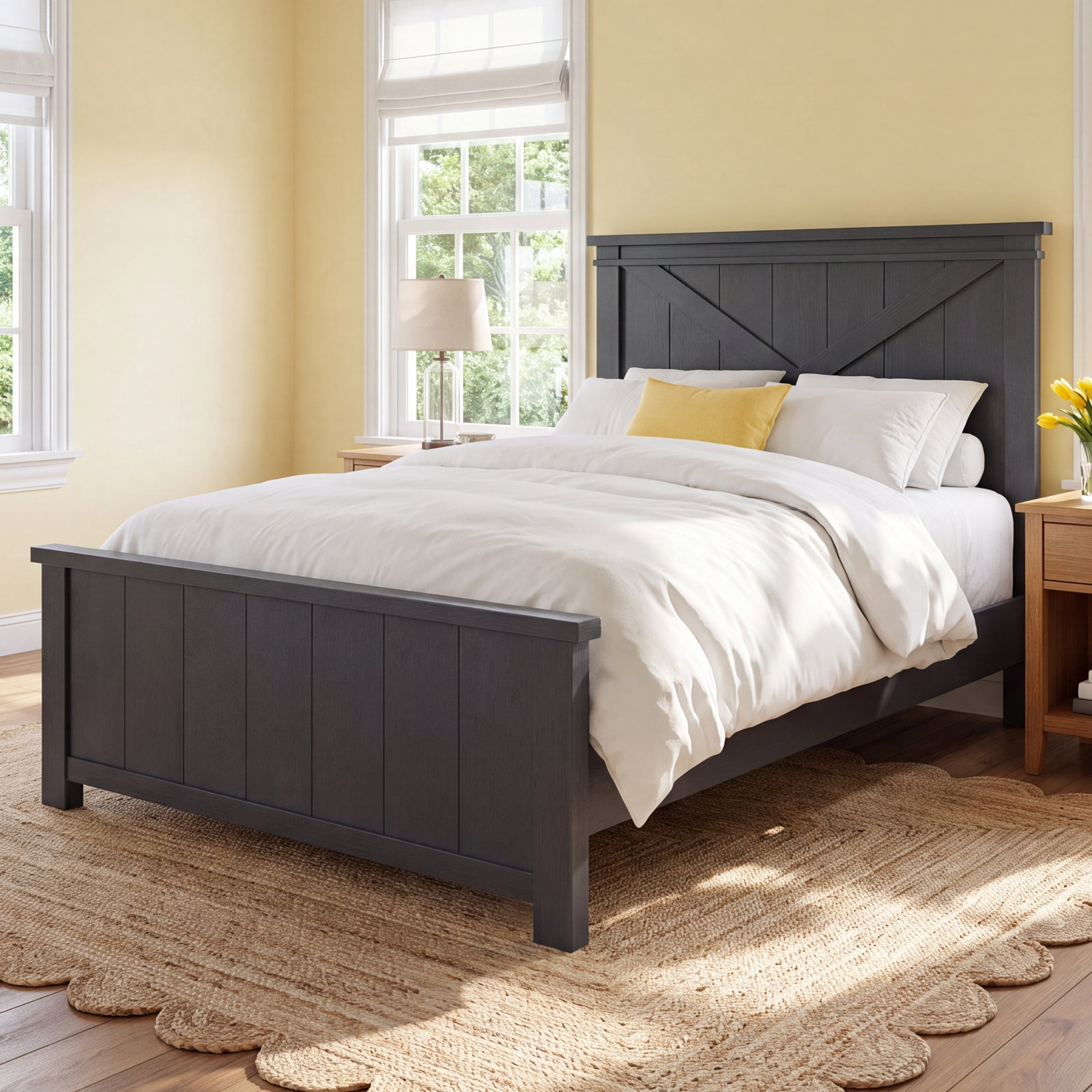 COMPLETE PANEL BED 33, Twin, Black