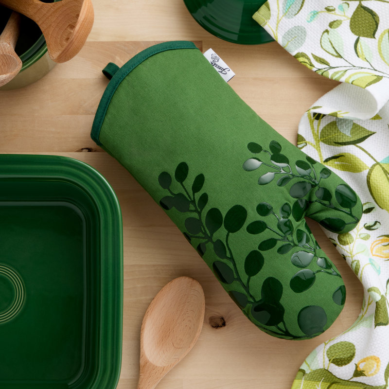 FIESTA Luscious Forest Oven Mitt, Jade Green, 7"x13"
