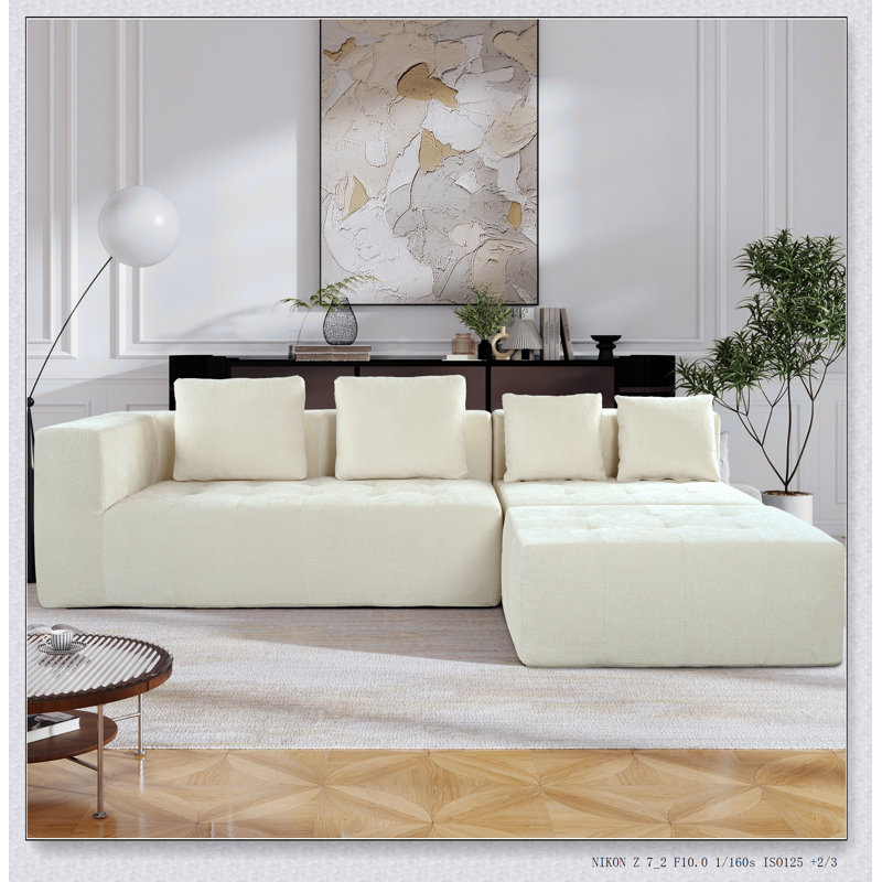 Grand canapé modulaire amovible Boneless, ensemble 3 pièces avec combinaison libre