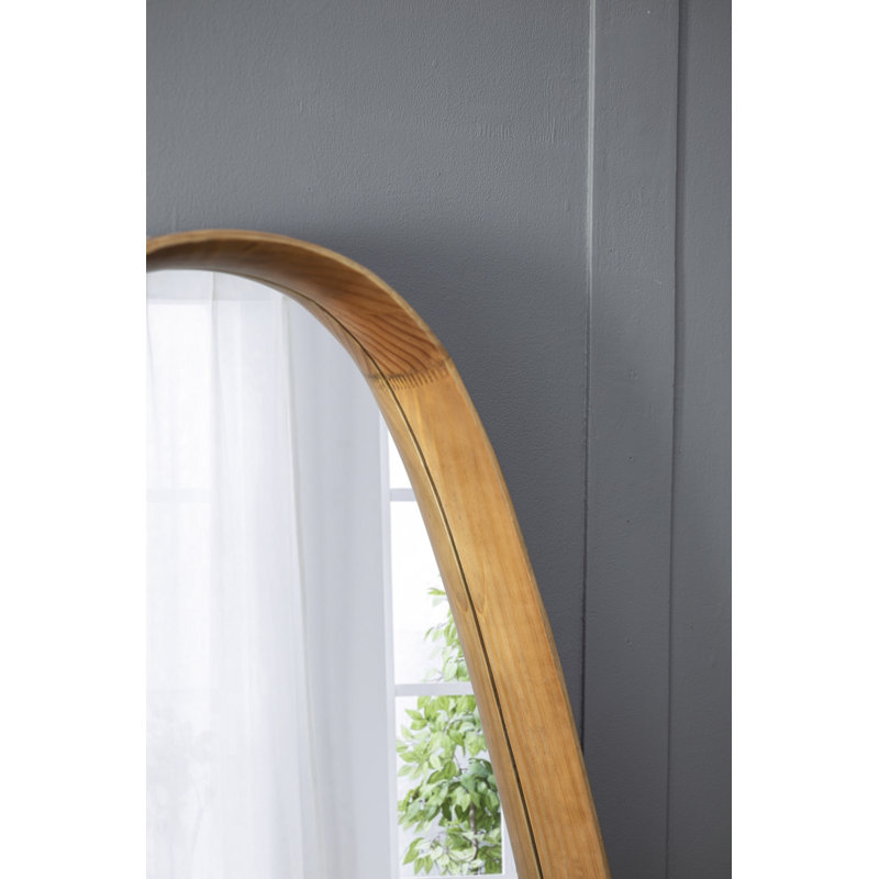 Irregular Wall Mirror with Wood Frame