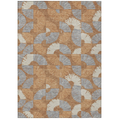 Machine Washable Indoor/Outdoor Chantille ACN2462 Spiral Rug