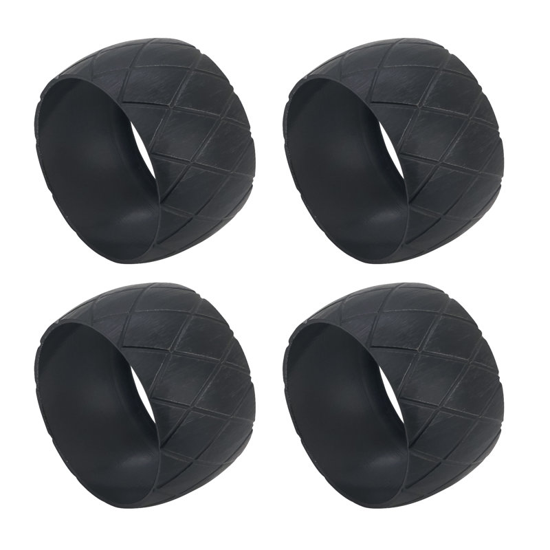 Rond de serviette en métal Harlequin, Noir