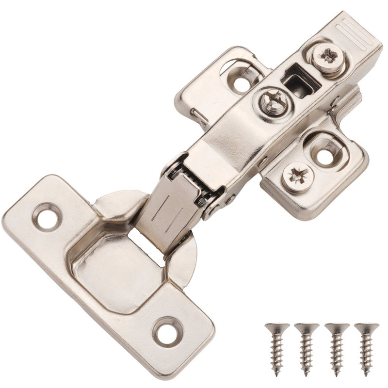 30 Pack Full Overlay Soft Close Hinges For Frameless Cabinets 105 Degree 3 Way Adjustability With Clip On Plate & Matching Screw (Set Of 30)