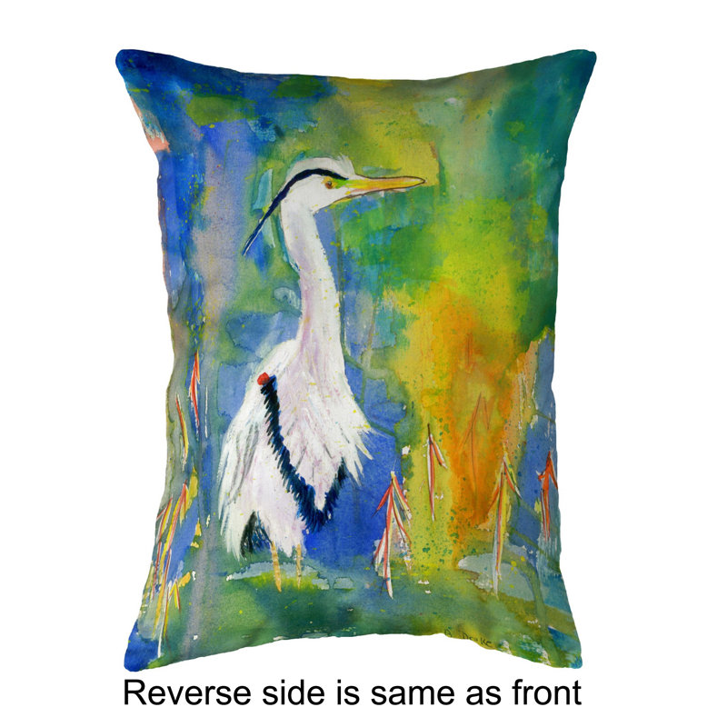  Housse et insert de coussin rectangulaire d'extérieur D and B's Blue Heron