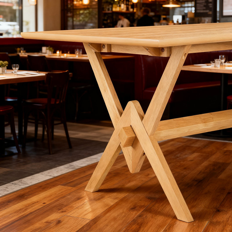 Table de salle à manger double V au design unique, pour les salles à manger modernes et contemporaines, rehaussant l'esthétique et la fonctionnalité.