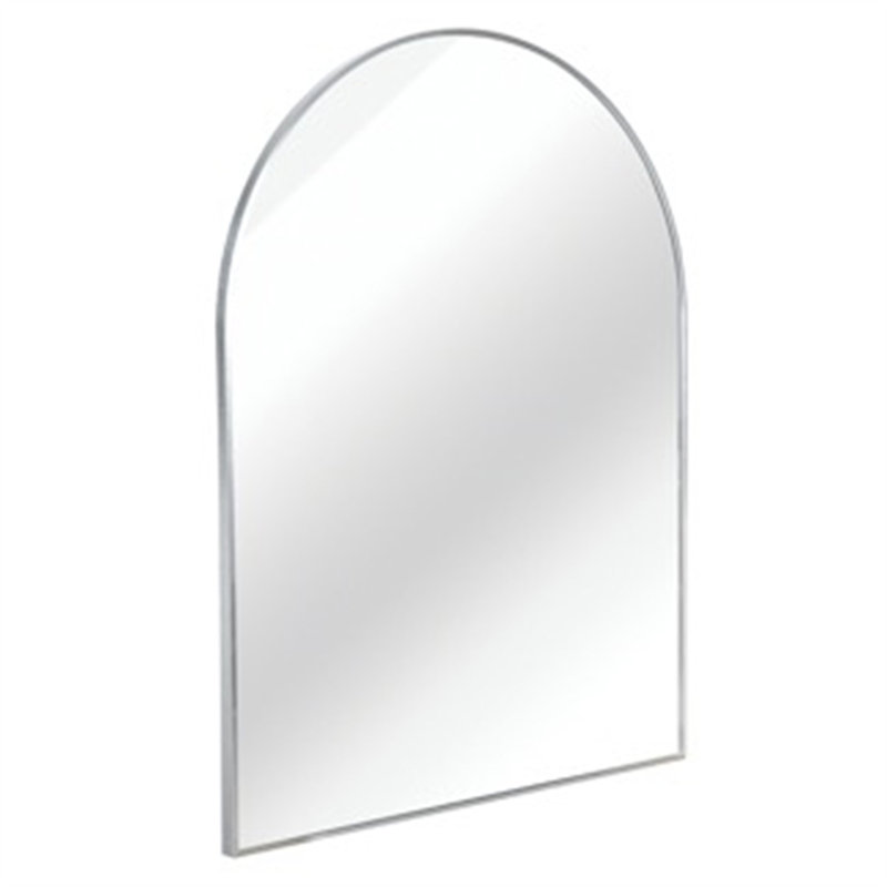 30X40 Inch Silver Metal Framed Arched Bathrrom Mirror For Wall. (Includes Mirror Only), Silver
