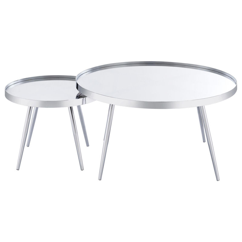 Westerham Glass Top Nesting Coffee Table, Chrome