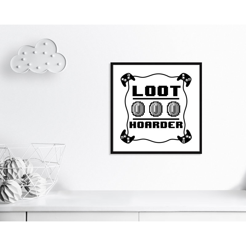 Impression sur papier Loot Hoarder Kids, H 27,5 po x l 27,5 po x P 1,19 po, Encadré de boîte noir