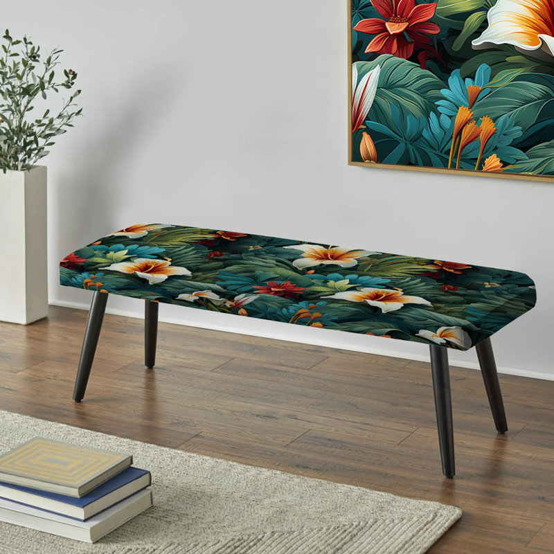 Rainforest Radiance Tropical - Banc rembourré noir Tropical