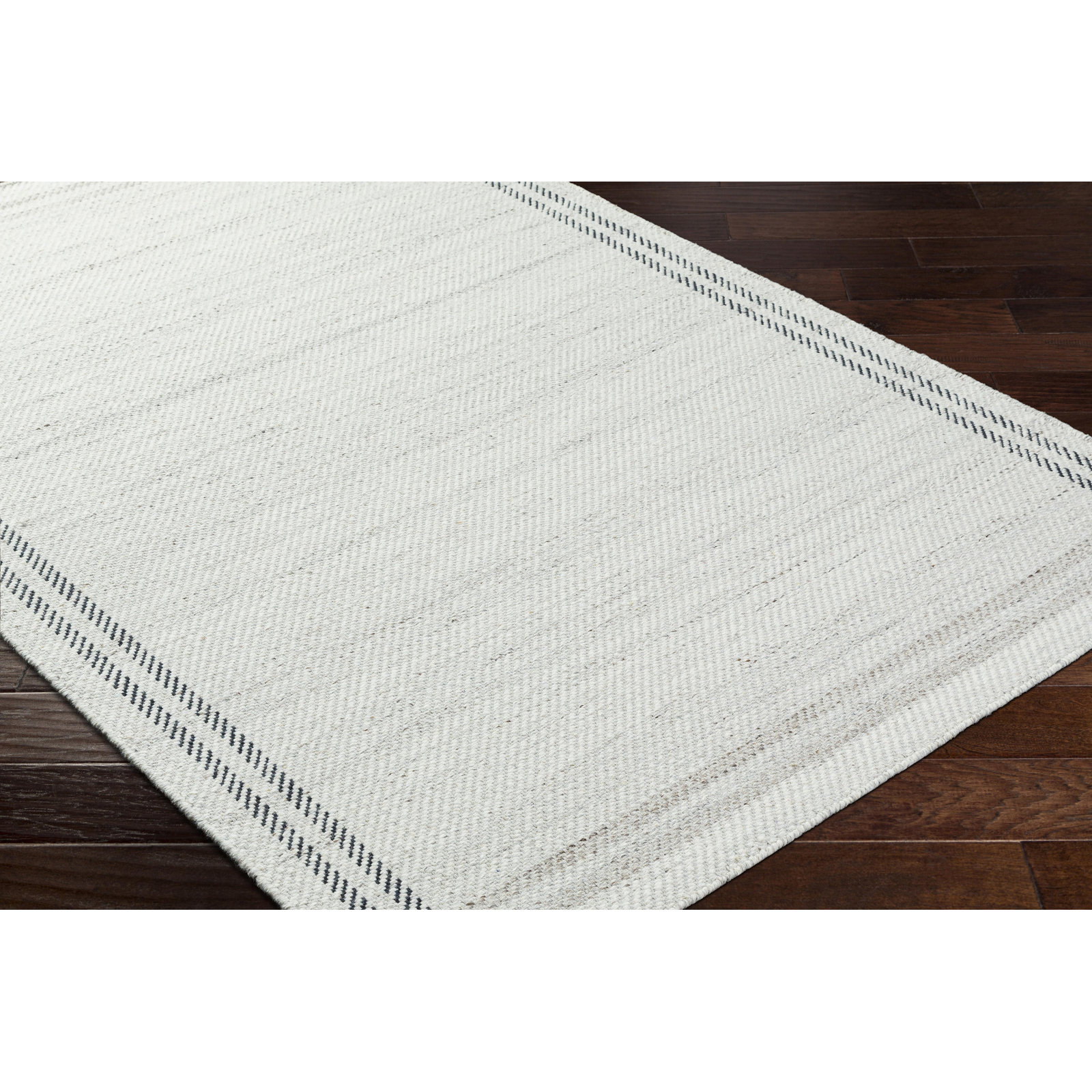 Lavande Hand-Woven Gray Rug, Rectangle 2' x 3'