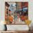 Toile avec cadre flottant brun