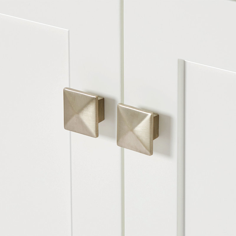 ARIEL Cambridge 66'' Double Bathroom Vanity Base Only, Brushed Nickel, White