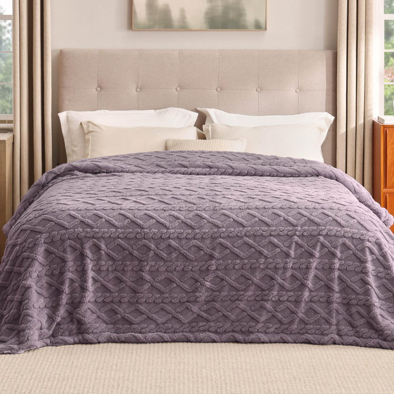 Couvre-lit en sherpa pour lit - douillette douce et douillette, couverture chaude en molleton épais pour l'hiver GentleSoft ™ ️