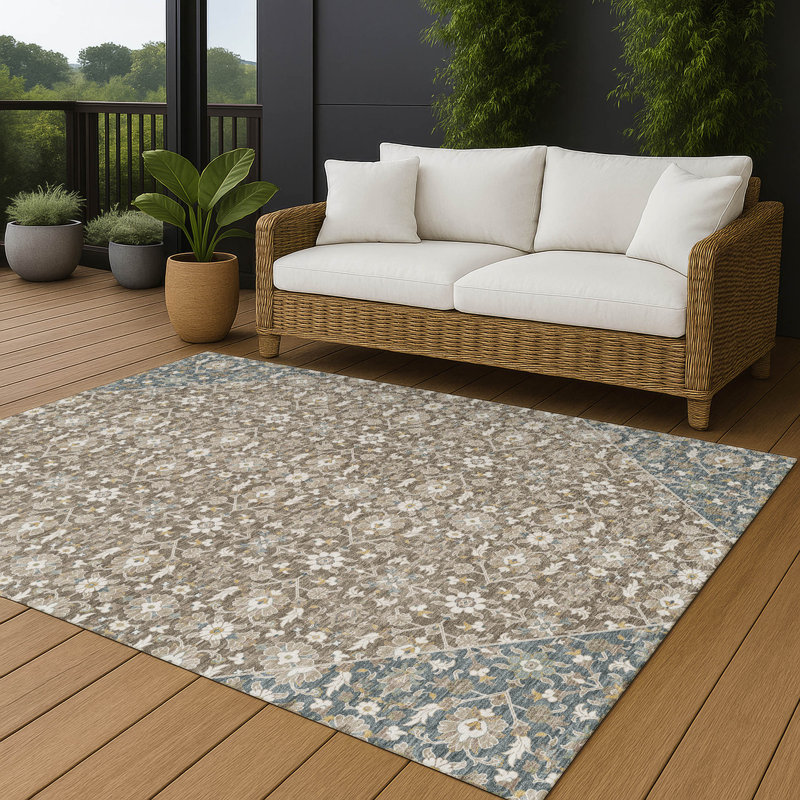 Tapis intérieur / extérieur lavable à la machine Chantille ACN3046 Global, Taupe, 9 pi x 12 pi