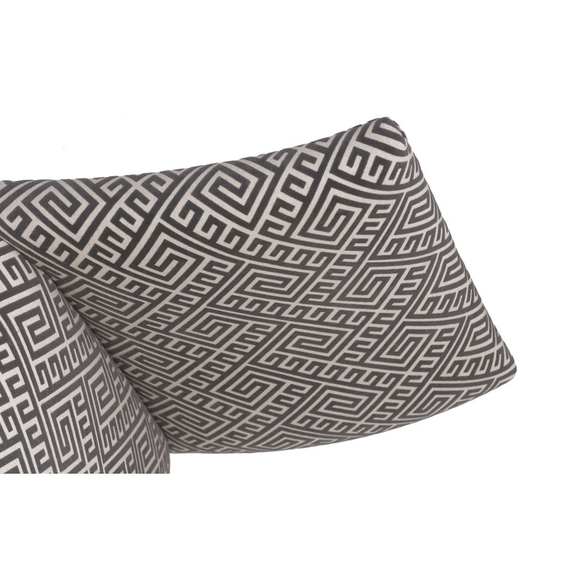 Lonara Upholstered Slipper Chair, Black/Cream/Gray 100% Polyester