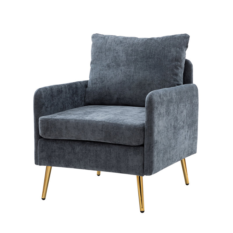 Fauteuil Werner avec dossier et coussin de siège amovibles, Polyester marine