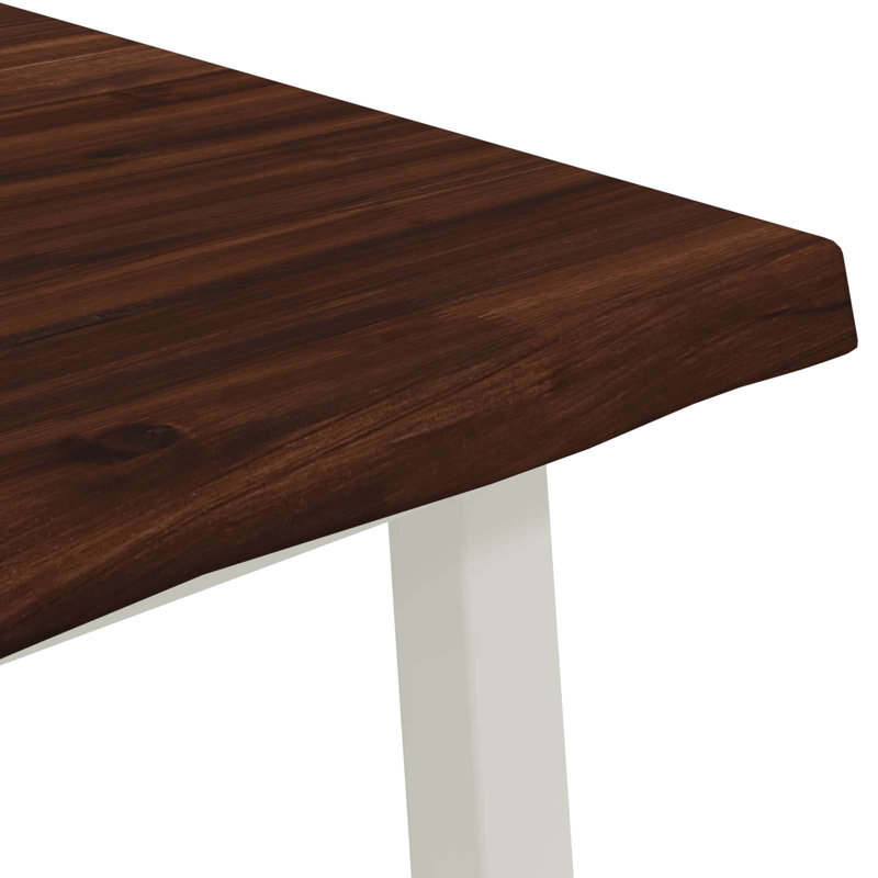 Acacia Dining Table, 75cm H x 70cm W x 70cm D, Dark Brown / White