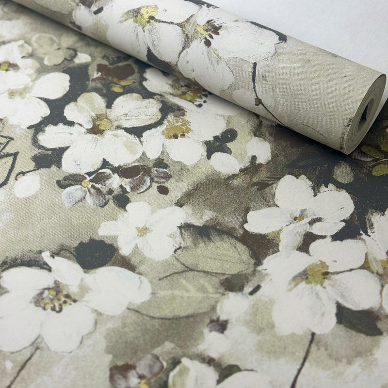  Papier peint floral Sukha, Beige