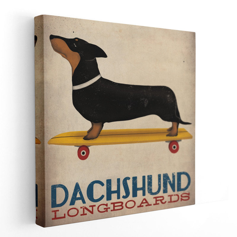 Dachshund Longboards - Canvas Print Wall Art, 24" H x 24" W