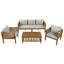 Ensemble de conversation 4 pièces pour 4 personnes avec ensemble de conversation et canapé d'extérieur avec coussins et table basse-1112648225