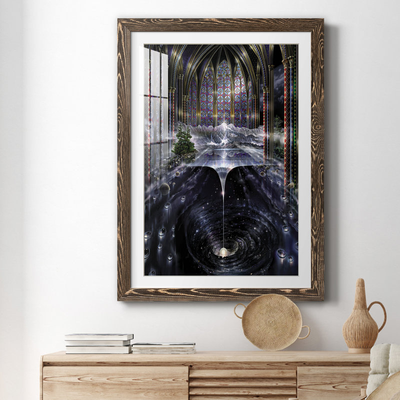 Genèse I - cadre photo, Encadré de bois de noyer, H 37,5 po x l 27,5 po x P 1,5 po
