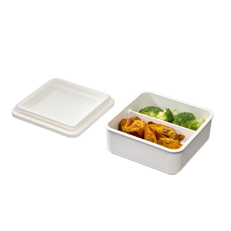 Bac de rangement pour réfrigérateur et congélateur en plastique avec couvercle iDesign, 6 po x 6 po x 2 po, noix de coco