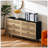 6-Drawers Rattan Storage Cabinet With Natural Rattan And White Finish, Perfect For Organized Living In Bedrooms And Living Rooms-1137330146