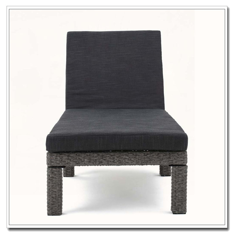 Chaise longue PUERTA KD CHAISE, Coussin noir / cadre gris
