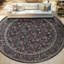 Wool Oriental Area Rug in Dark Purple