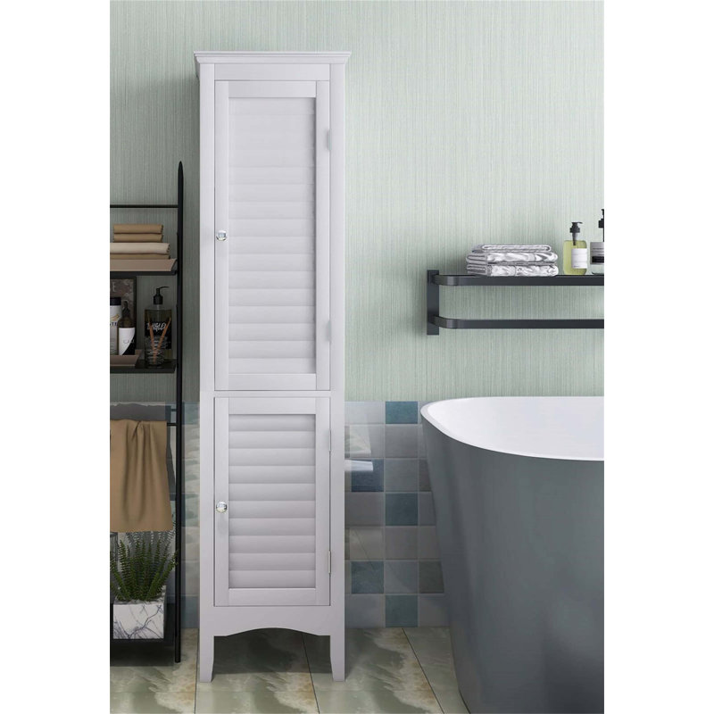 Compact Bathroom Cabinet Linen Cabinet, White
