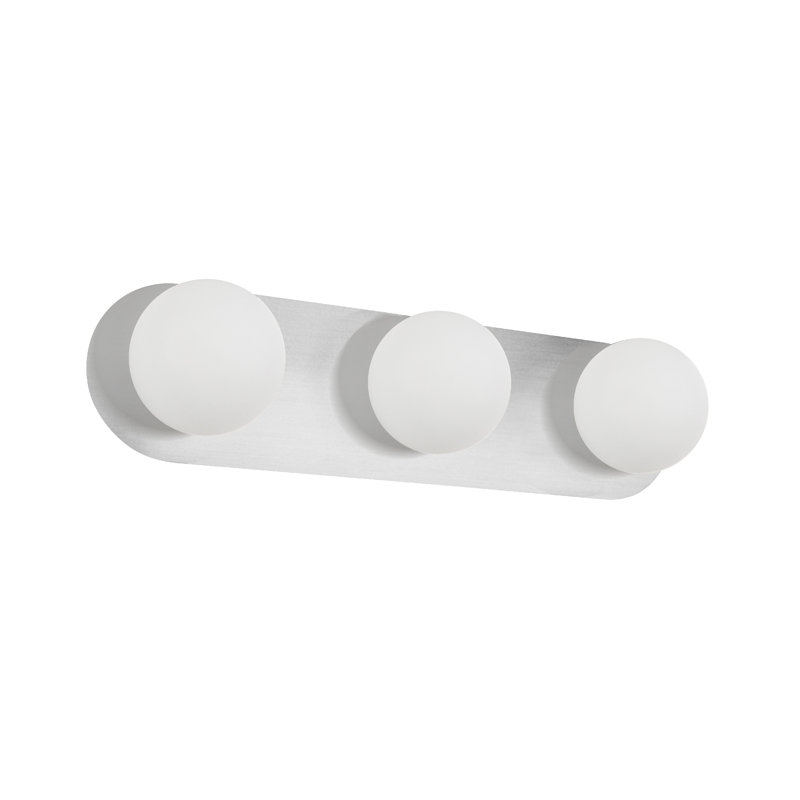 Éclairage pour salle de bain 3 lumières Burlat, Chrome poli, Blanc