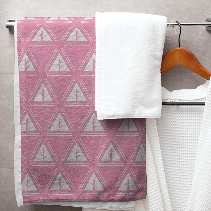 Barbra Bath Towel, Pink/Pearl River Gray
