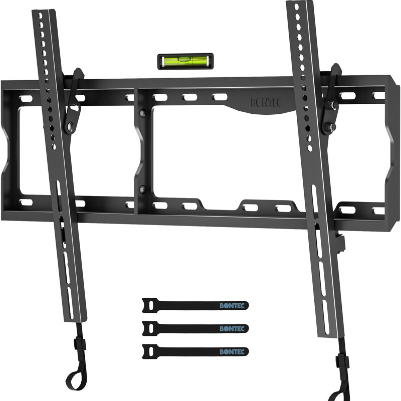 Universal TV Wall Mount Bracket for 17–86" Flat/Curved TVs, Heavy Duty Tilt Design, 75kg Load, Max VESA 600×400mm, Spirit Level + Cable Ties Included
